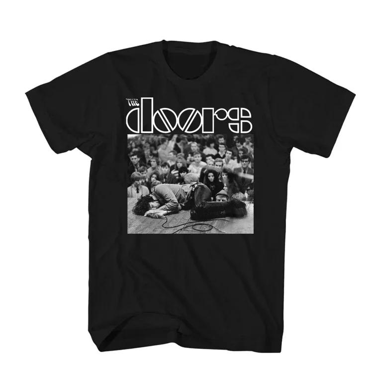 Джим Моррисон The Doors Ворота Рок-группа Ретро Классика Мужская и Женская Свободная Футболка с коротким рукавом Harajuku Принт Женская Одежда