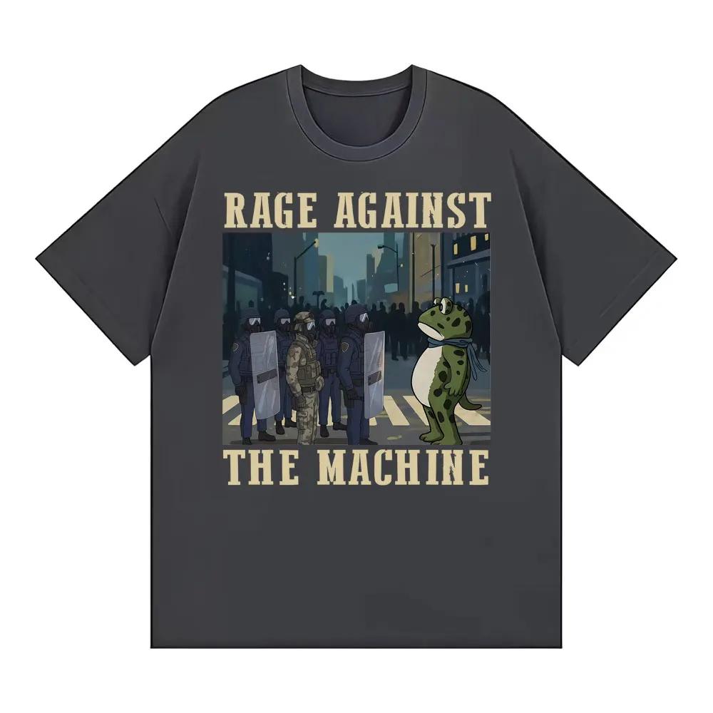Футболка с принтом лягушки из Портленда Rage Against The Machine, смешная футболка с мемом, мужская и женская, из высококачественного хлопка
