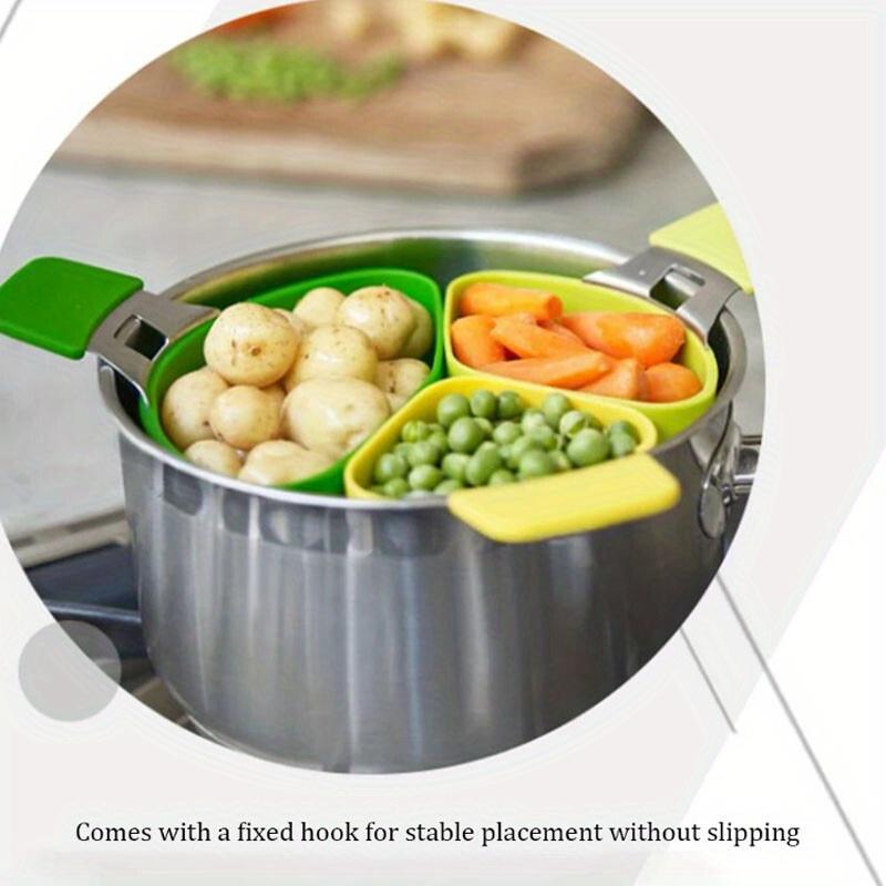 3 шт. Разделитель для кастрюли, Пароварка, Набор из трех разделителей, Гнездовые кухонные дуршлаги