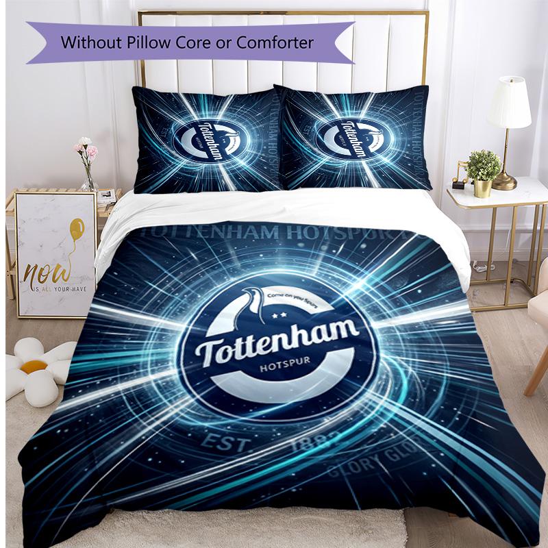 Tottenham Hotspur Pattern Printed 3PCS Bedding Set Soft Skin-Friendly Washable Duvet Cover & Pillowcases Set All Season Bedroom