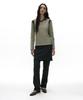PARTIMENTO WOMEN Striped Colorblock Polo Tee_Light Khaki