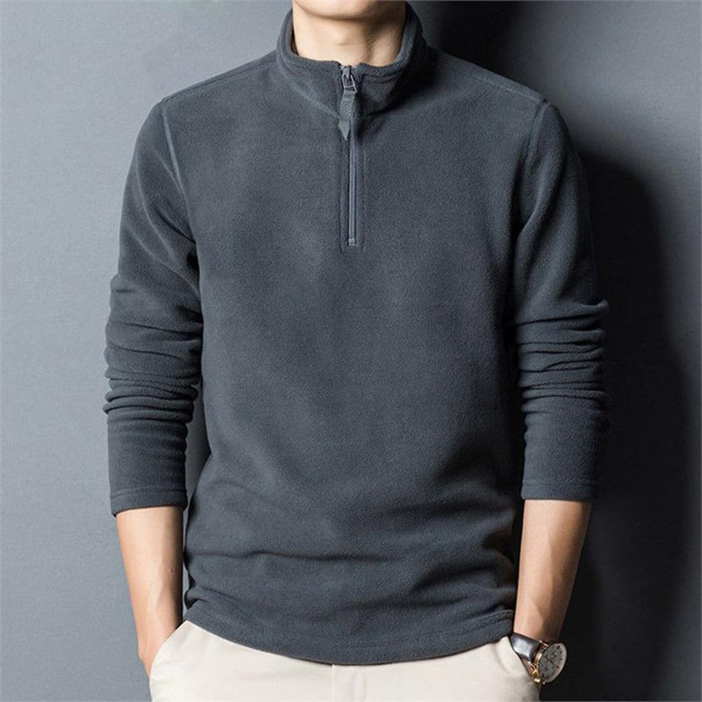 Men Standing Collar Hoodie Half-High Collar Sweater