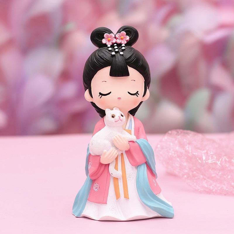 Креативный держатель для телефона в стиле династии Тан: Изысканный орнамент из смолы