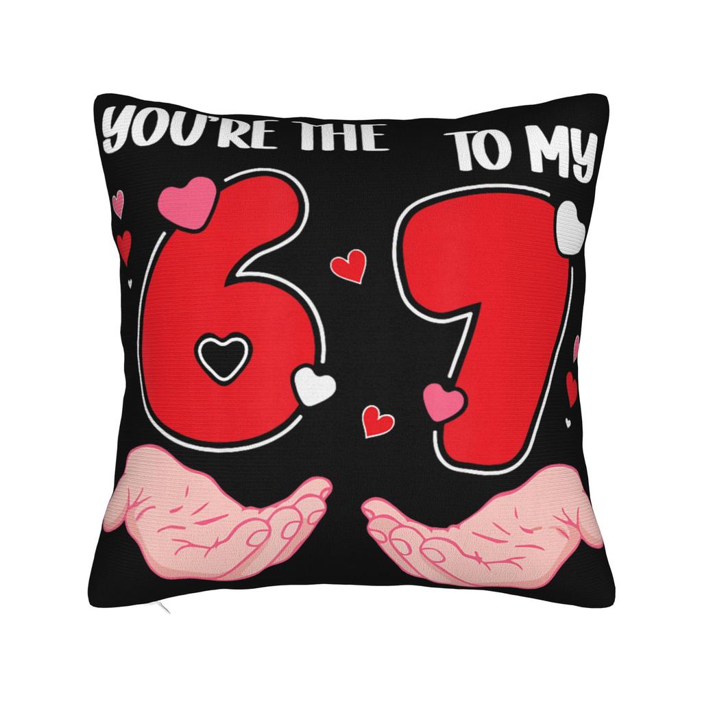 Valentines Day Meme six Seven Heart Pillow Case Design Pillow Cover Kawaii Pillowcases For Couch Sofa Bedroom