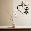 1pc Unique Metal Wall Art of Heart and Rose - Butterfly Hanging, Geometric for Lover's Presents