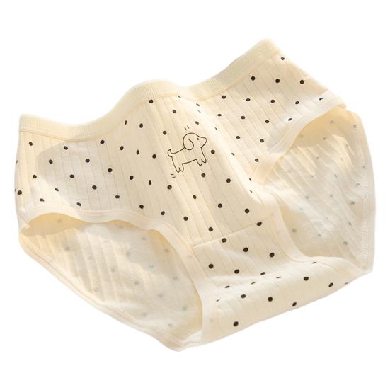 Women Underpants Mid Waist Cartoon Print Japanese Style Butt-lifted Good Breathability Elastic