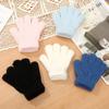 1 Pair Warm Furry Young Kids Glove Sporty Simplicity Solid Color Split Glove for Toddler Autumn Winter Warm Outdoor Glove