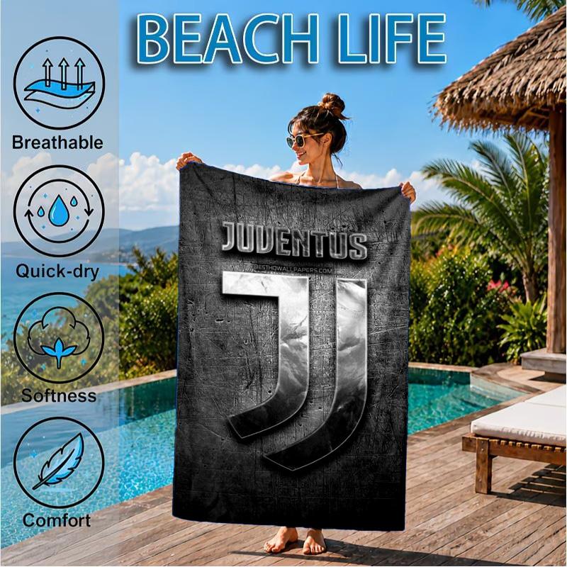 Football Football Crest Printed Microfiber Beach Towel, Soft And Absorbent, Quick-Dry, Ideal for Summer Travel, Beach Essential, Swimming Pool