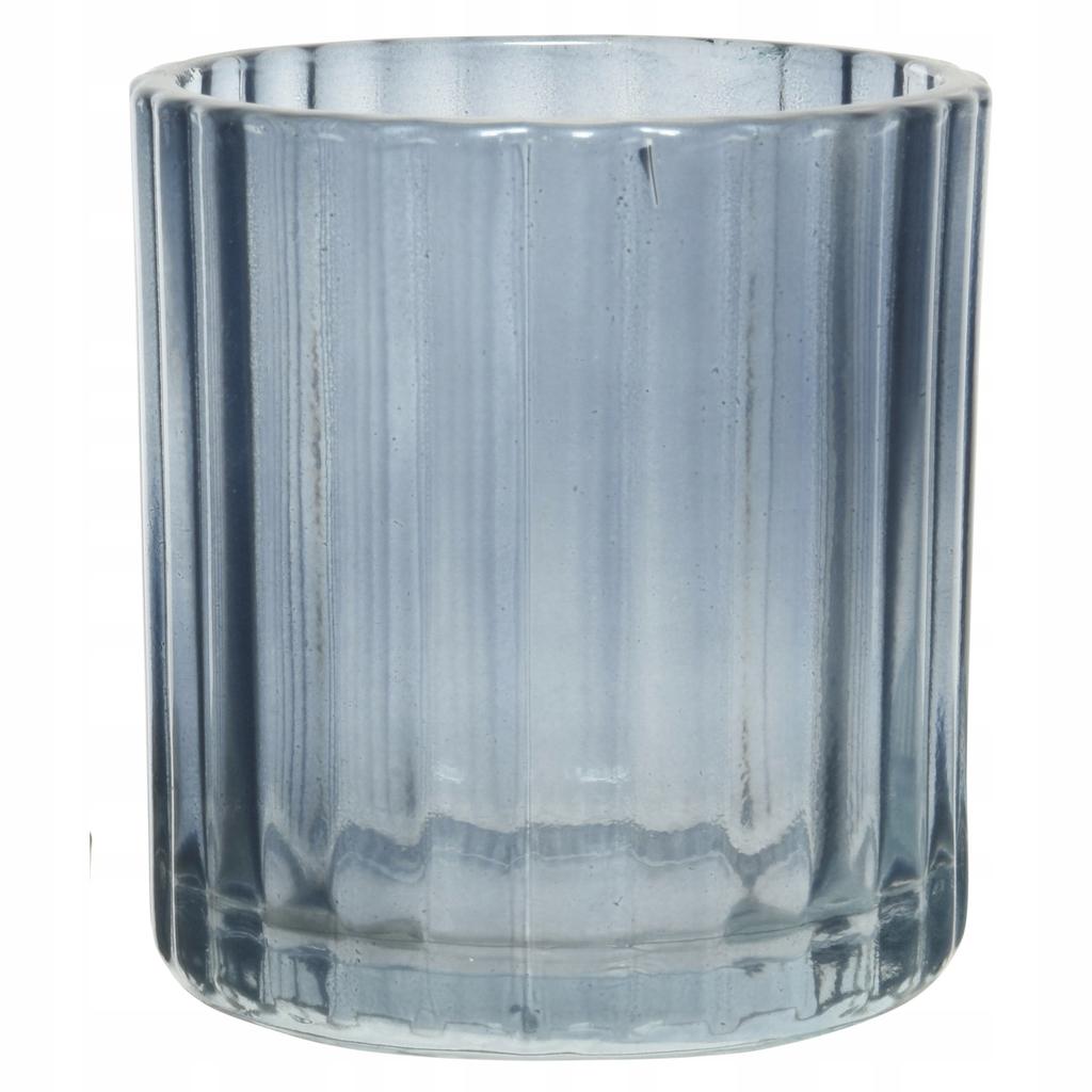 Decorative Ribbed Glass Candle Holder, 1 Piece