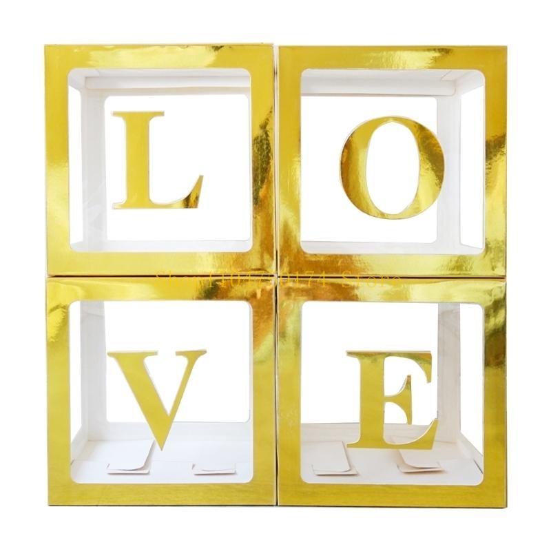 Набор из 4 детских коробок с буквами для украшения свадьбы, детского праздника, дня рождения, топ продаж