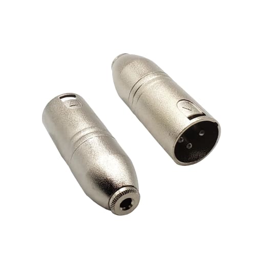 Адаптер Voluty Tek 3,5 мм (гнездо) на XLR (штекер), 1/8" на 3-контактный XLR (штекер) для динамиков, микшеров и студий (Набор из 2)