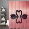 Black Swan Pink Shower Curtain, Bathroom Decorative Shower Curtain, Waterproof Shower Curtain with Hooks