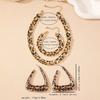 Trendy Geometric Earrings Necklace for Women, Retro, Sexy, Simple, Fashionable Temperament Earrings Necklace Bracelet Set