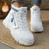 Мода 2025 Зима Женские Прогулочные Высокие Плюшевые Толстые Теплые Кроссовки Женские Удобные Ботинки на Платформе на Шнуровке Женские Zapatos De Mujer