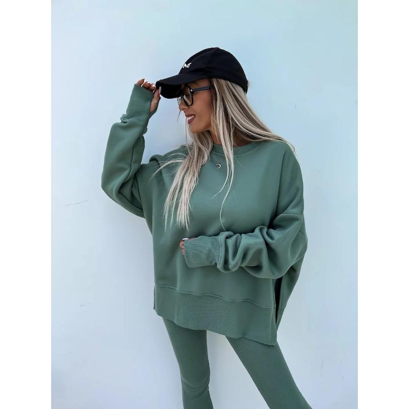 Женские повседневные узкие брюки свободный свитер комплект из двух предметов