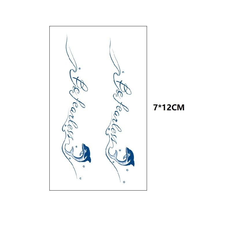 Маленький узор бабочка морская волна хвост рыбы другая сторона цветок маленький свежий сок травяной имитация грудь вода переводная татуировка наклейка
