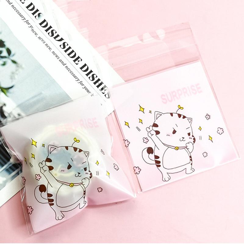 100 шт. мультяшная упаковка для выпечки, пакет для печенья, лунные кексы, закуски, самоклеящаяся упаковка для выпечки
