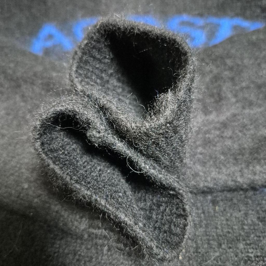 Used Alpaca Blend Lacoste College Graphic Crew Neck Sweater Black Blue M