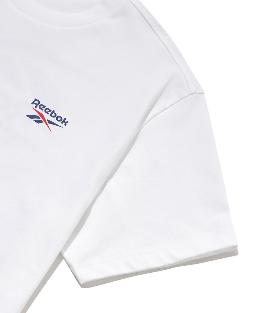 Reebok Большая Векторная Футболка со Слоганом - Белая