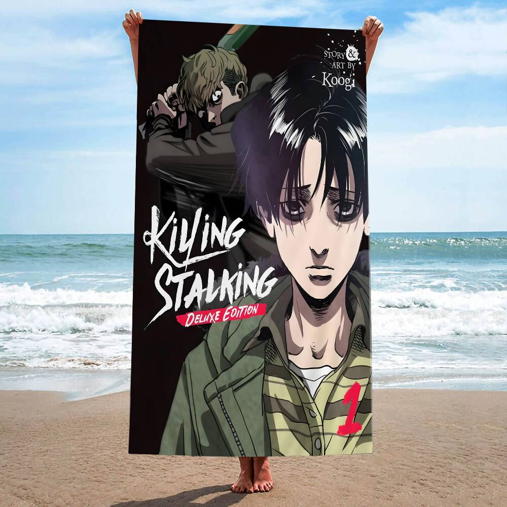 Корейская манга Killing Stalking Микрофибровое одеяло Быстросохнущие пляжные полотенца Печать Супервпитывающее полотенце-одеяло для бассейна