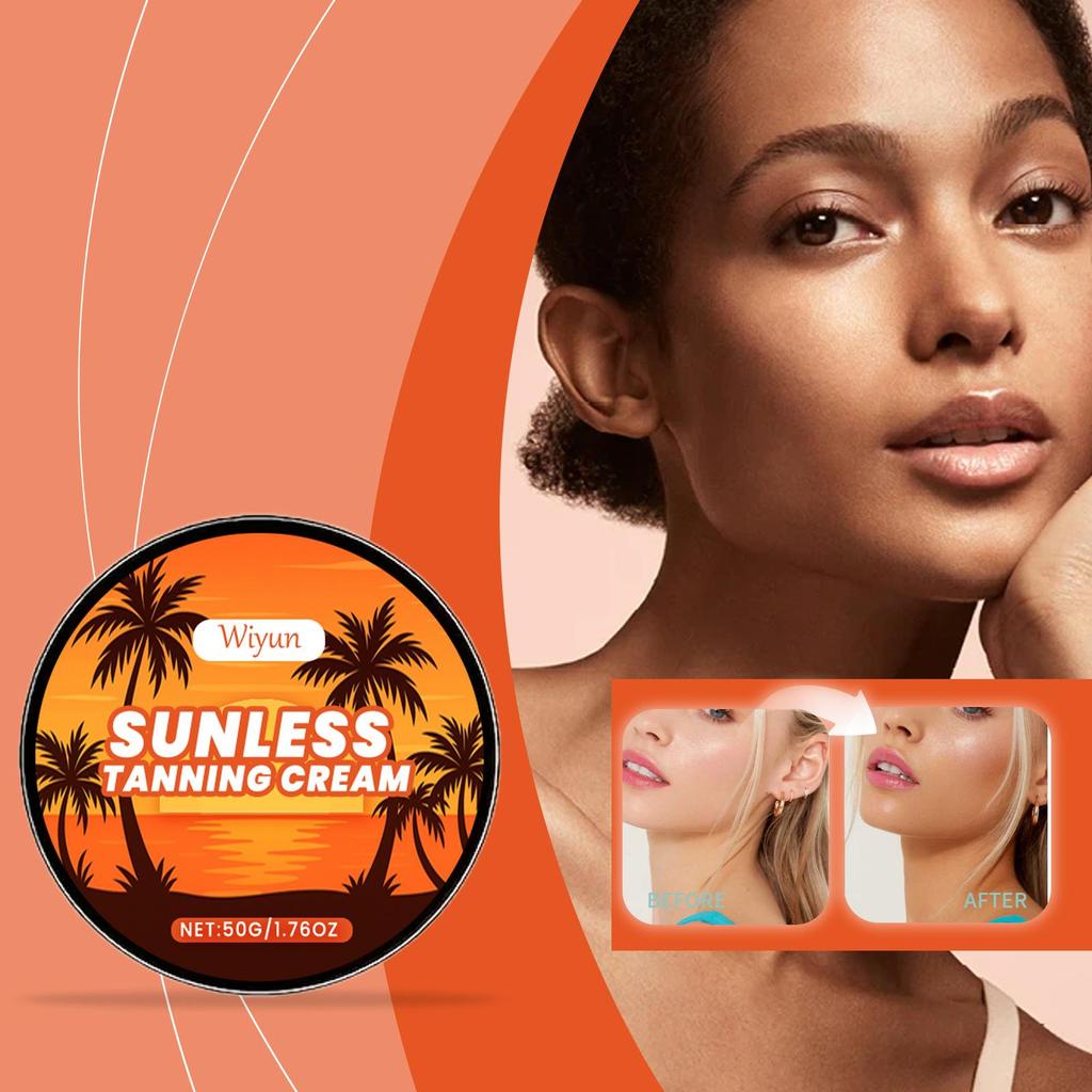 Sunless Tanning Aid Cream Plant Oil Glossy Moisturizing Even Skin Tone For All Seasons Tanning Aid Body Cream