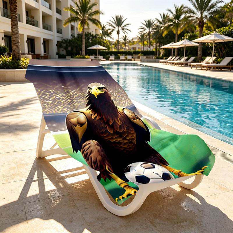 Go Ahead Eagles Print Beach Towel Design, Soft, Lightweight. for Home Bathroom, Spa, Pool, Yoga, Surfing, Camping, Gift for Family, Friend