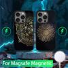 Индийский Цветочный Хна Мандала Чехол Для Телефона Для iPhone 16,15,14,13,12,11,Pro,Max,Plus,Mini,SE Новый Магнитный Беспроводной Зарядник MagSafe
