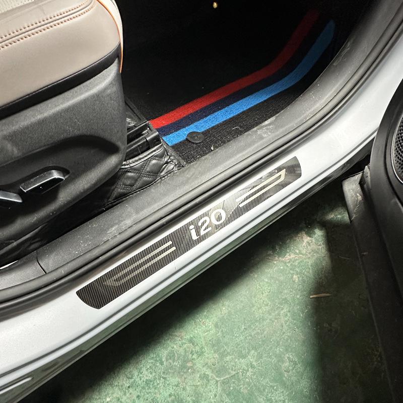 I20 Stainless Steel Door Sill Protectors, Anti-Stepping Stickers, Collision Protection Strips.