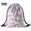 Рюкзак на шнурке с цифровым принтом единорога - Классическая дорожная сумка для хранения и студенческая сумка