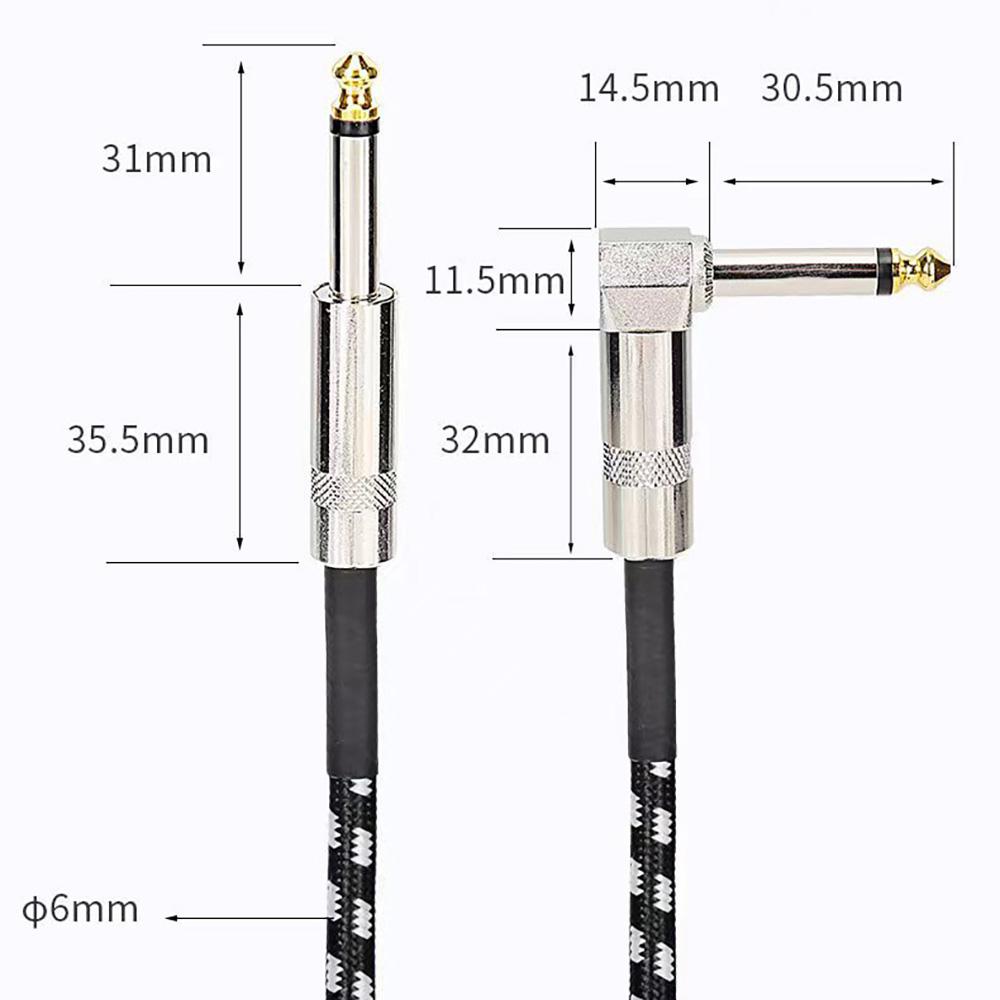 6.35mm Audio Cables TRS 1/4 Inch 6.5mm Audio Cable for Electric Guitar Bass 1.5m 3m Gold Plated Shielded Low Noice Jack Cable
