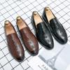 Mens Crocodile Leather Fashion Designer Business Luxury Dress Formal Wear-resistant Wedding Man Footwear Loafers Shoes for Men