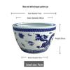 Blue & White Ceramic Large Outdoor Vase for Lotus, Aquatic Plants, or Fish