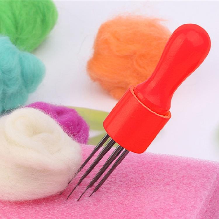 Материалы для фильцевания иглой, Наборы для фильцевания животных, Инструмент для фильцевания шерстью с деревянной ручкой, Напальчники, Трубки для игл