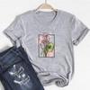 (Asian Size)Clothing Flower Vintage Trend Lovely Casual Short Sleeve Tee Top Fashion T Shirt Women Print Lady Female Graphic T-shirt