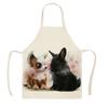 Фартук шеф-повара для выпечки и приготовления пищи, милый кухонный фартук с собачьим принтом, льняной фартук с защитой от пятен, мужской и женский фартук для уборки дома