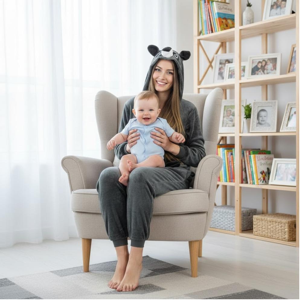 Warm men's kigurumi pajamas onesie raccoon one-piece zip-up s Gray raccoon Onesie Costume - S