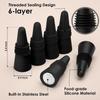 6PCS Black Silicone Wine Bottle Stopper with Threaded Seal Ring and StainlessTop Suitable for Wine Bottles 7