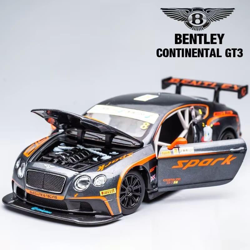 1:24 Bentley Continental GT3 литой игрушечный автомобиль из литого сплава модель автомобиля со звуком и светом и функцией инерционного движения игрушечный автомобиль для детей мальчик подарок