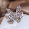 Изысканное кольцо для женщин, ювелирные изделия в форме бабочки, высококачественные ювелирные изделия в виде бабочки, подарок на годовщину, ювелирное кольцо с регулируемым отверстием.