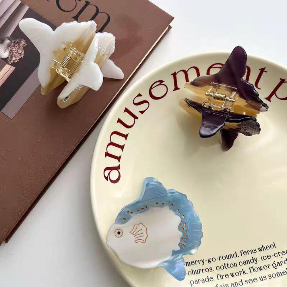 Geometry Seal Acetate Hair Clip Lovely Creative Hair Claw Ocean Animal Shark Clip Travel