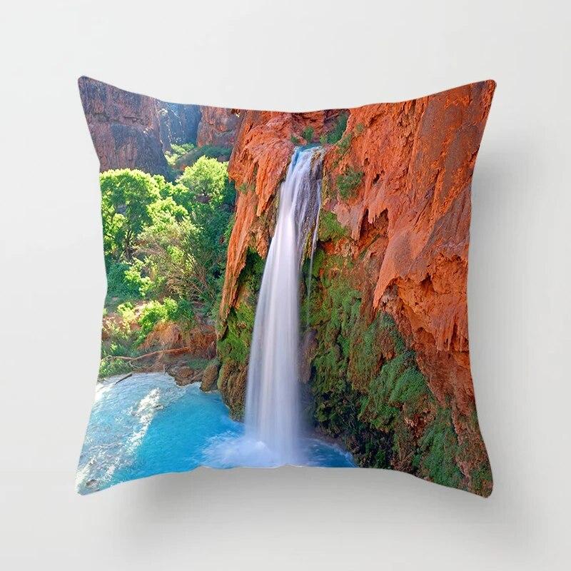 Landscape  Sunrise Sunset Scenery Pillow Cover Sofa Decoration Car Office Seat Cushion  Room Home