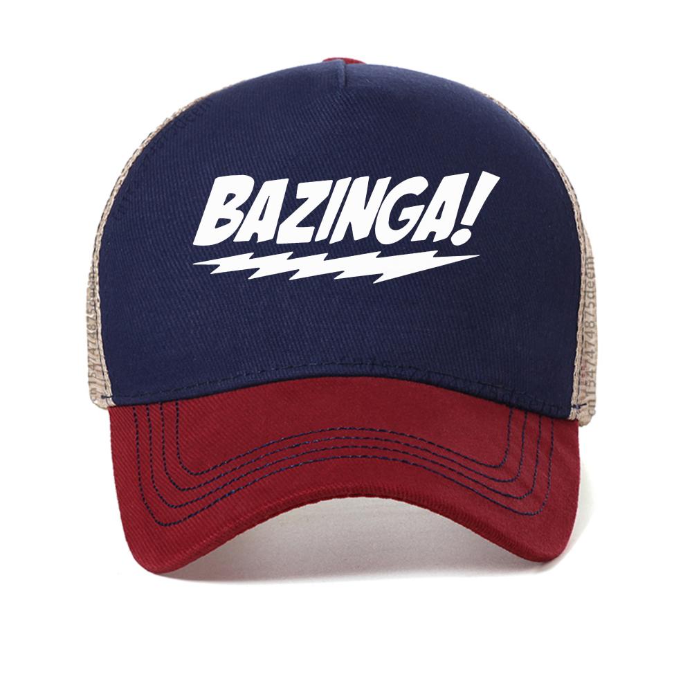 Кепка с принтом 'Bazinga' Летняя бейсболка Смешная графика Регулируемая кепка-snapback модная повседневная Унисекс сетчатая кепка-тракер