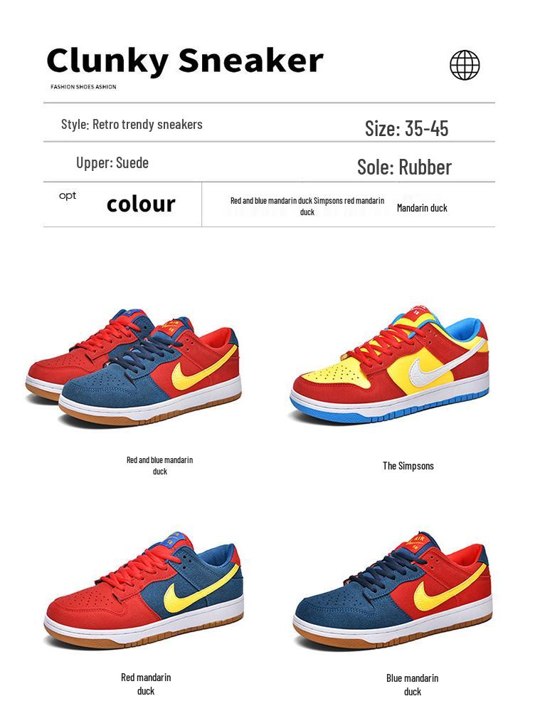 Мужские/женские кроссовки AJ, красные и синие, с асимметричным дизайном, низкие, для скейтбординга и бега