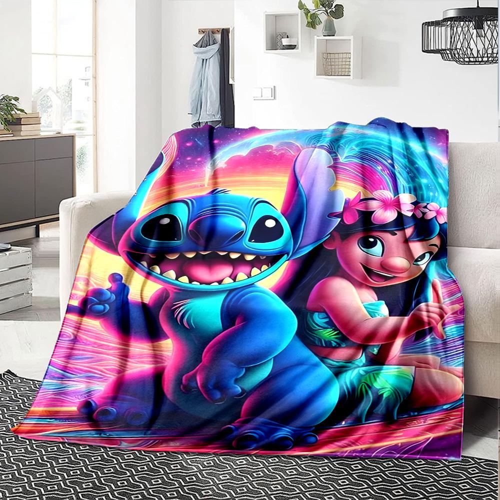 1pc S-Stitch7 Blanket, Gift, for Men and Women, Soft Blanket, Good for Sofa Bed Couch Travel, Lightweight Flannel Blanket