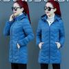 Winter Parkas Warm Padded Jacket Women Fashion Long Sleeve Hooded Mid-Length Cotton Coat Female Slim Outerwear