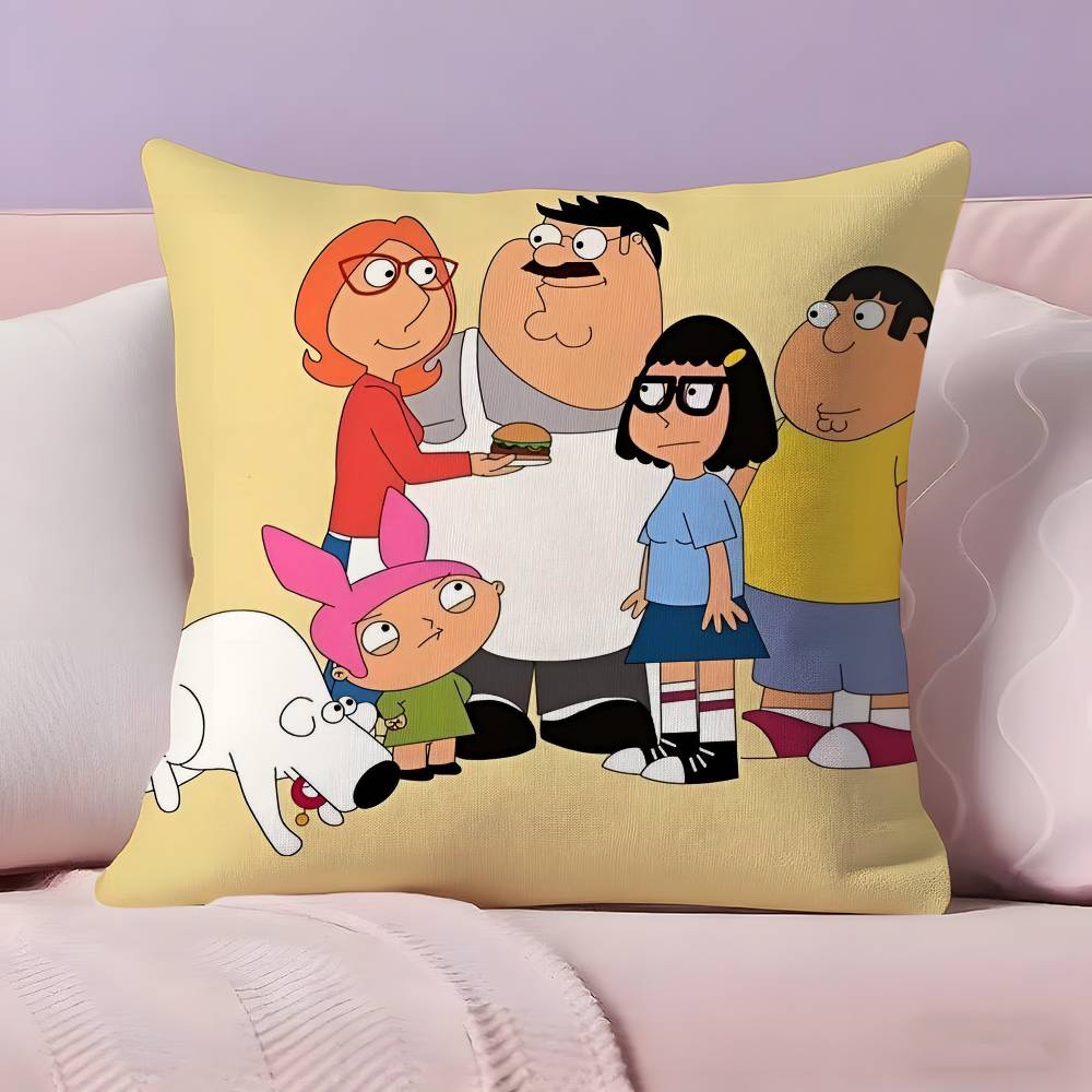Аниме Наволочка Bobs Burgers Наволочка Ультрамягкая Ткань, приятная к коже Облачный комфорт и Потайная молния