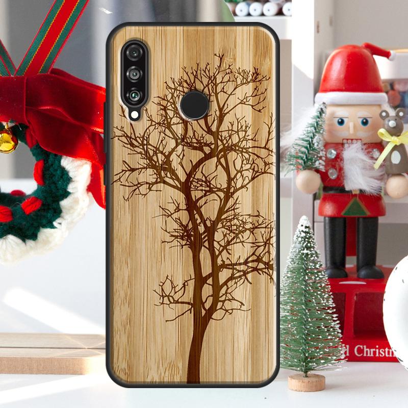 Tree Flower Bamboo Wood For Huawei Nova 9 10 SE 11 Pro Y60 Y70 Y90 Y61 Y91 Y72 Y73 12i 11i 8i P20 P30 P40 Lite Case