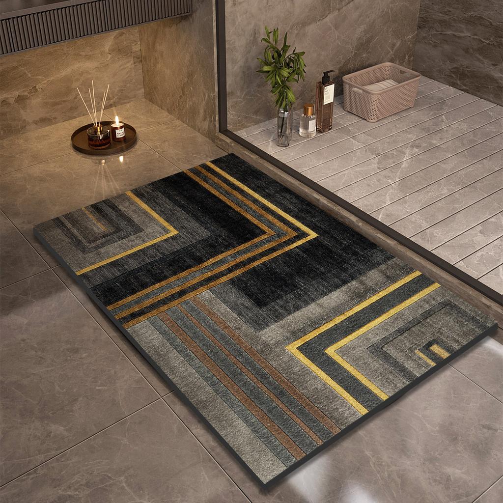 Diatomite Bath Mat Super Absorbent Bathroom Rug Shower Foot Mats Non Slip Quick Dry Toilet Room Carpet Doormat