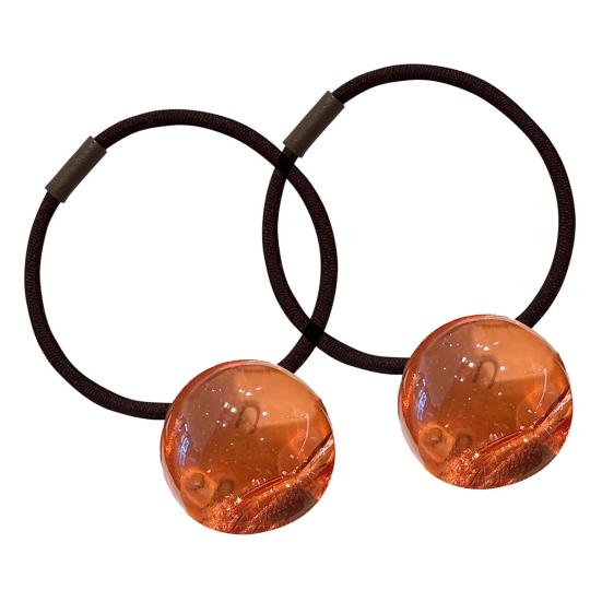 2Pcs Women Hair Ropes Transparent Jelly Ball Design High Elasticity Hair Ties No Damage Ponytails Buns Holder Hair