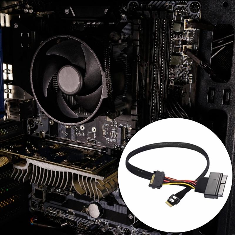 Кабель данных SFF-8654 4i Male на SFF8639 Поддерживает протокол PCIe NVMe с интерфейсами для SSD U2U3